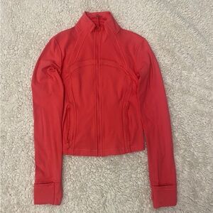 Lululemon Red Bomber Jacket with Textured Ribbing